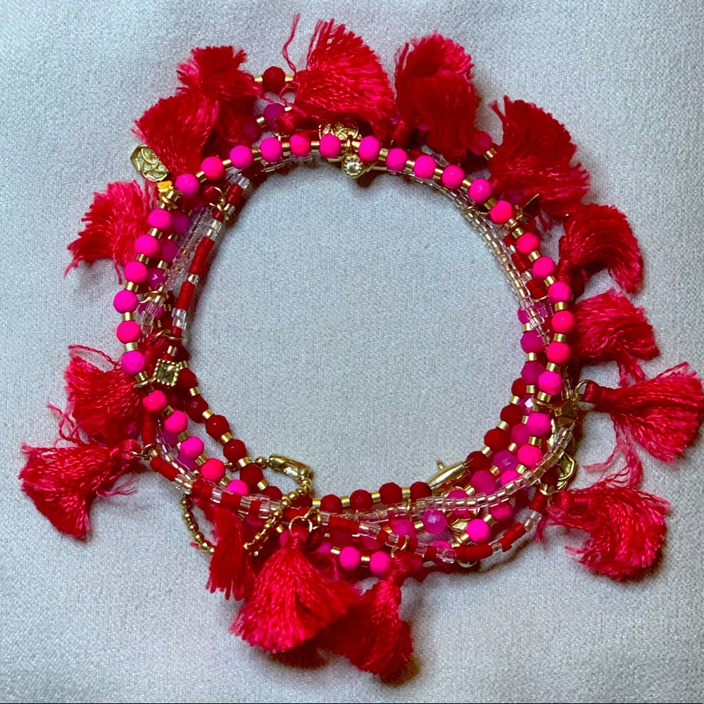 Kendra Scott Julie Stretch Bracelet -Red/Pink